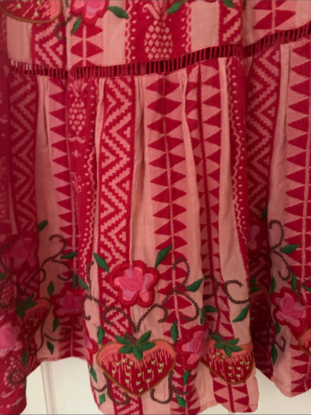 Farm Rio Red Floral and strawberry Maxi Dress - Picture 5 of 6